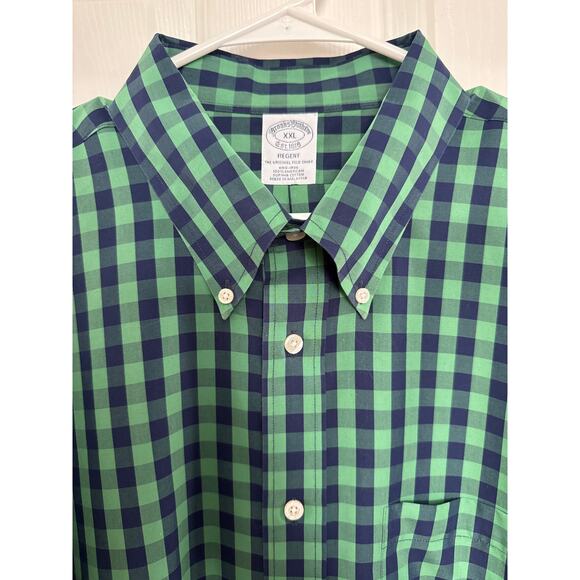 Brooks Brothers Regent the original polo shirt, navy and green cotton XXL - Picture 2 of 12